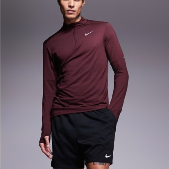 New! Nike element Dri-fit burgundy half-zip running shirt nwt 20360 - Picture 2 of 11